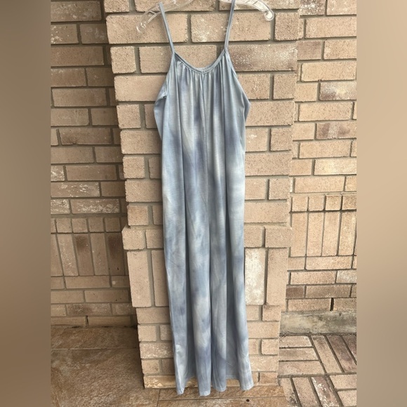 Tie Dye Wide Leg Cami Jumpsuit Casual Crew Neck Sleeveless Jumpsuit OS - Picture 1 of 3